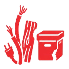 Chewed wires, wood, or stored items